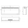 ROYAL 3D 120 cm, Kominek elektryczny ścienny i do zabudowy AFLAMO