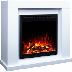 Kominek elektryczny JOLO 3D biały + DŹWIĘK - AFLAMO