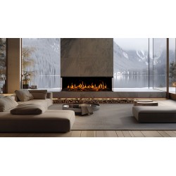 GOLD 193 cm, Kominek elektryczny LED do zabudowy AFLAMO