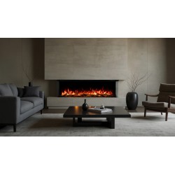 SUPERB 3D 120 cm, Kominek elektryczny do zabudowy z dźwiękiem AFLAMO